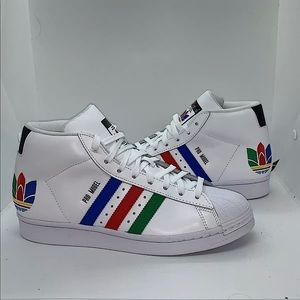 NEW Adidas Pro Model Shoes, Cloud White/Red/Yellow